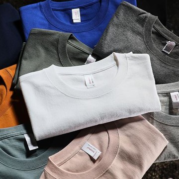 「265g高地棉」春秋日系純色圓領打底長袖T恤男潮休閑百搭寬松TEE