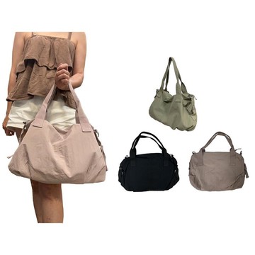 水餃托特包購物中大容量可A4紙尼龍布附長背帶