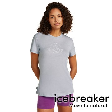 【icebreaker】Tech Lite 女圓領羊毛短袖上衣 BF150『柔霧藍灰』0A576O 戶外 露營 登山 健行 休閒 時尚 羊毛 短袖 上衣