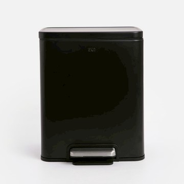 EKO緩降踏式金屬垃圾桶20L 黑
