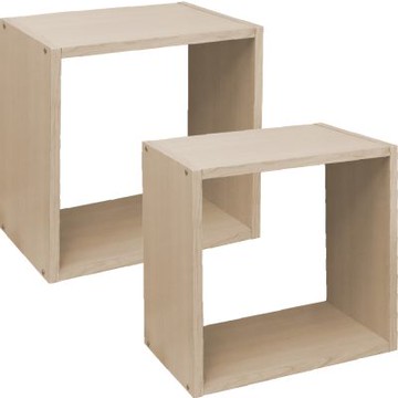 LOGIS邏爵家具 黑白魔術口格子壁櫃 壁架 展示櫃-正方形兩入組