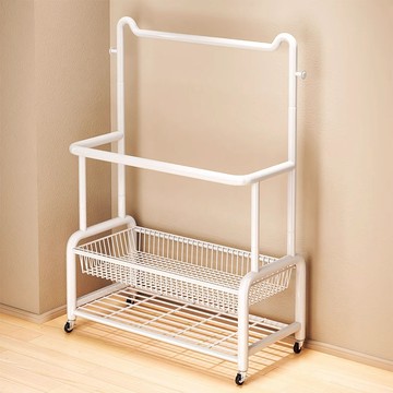 衣架落地臥室掛衣架出租房間多功能衣帽架毛巾衣服雙層涼曬置物架