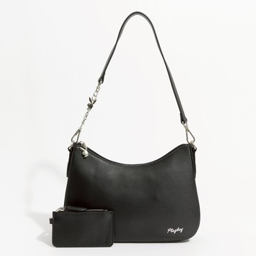 PLAYBOY - 肩背包附長短背帶  Simplicity系列 - 黑色