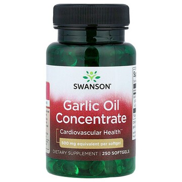Swanson, 濃縮大蒜油，500 毫克，250 粒軟凝膠