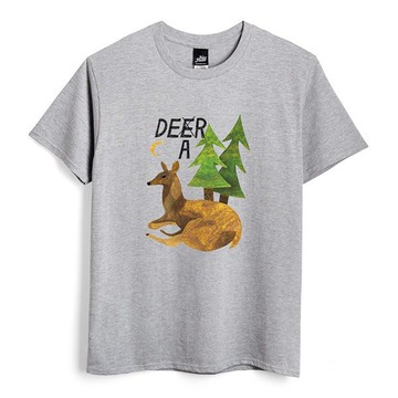 親愛的鹿 - 深麻灰 - 中性版T恤