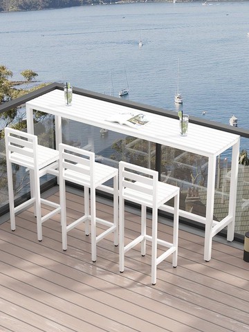 戶外休閒陽台吧台桌椅組合家用靠窗高腳窄桌子防曬室外露台長條桌 雙11全館免運