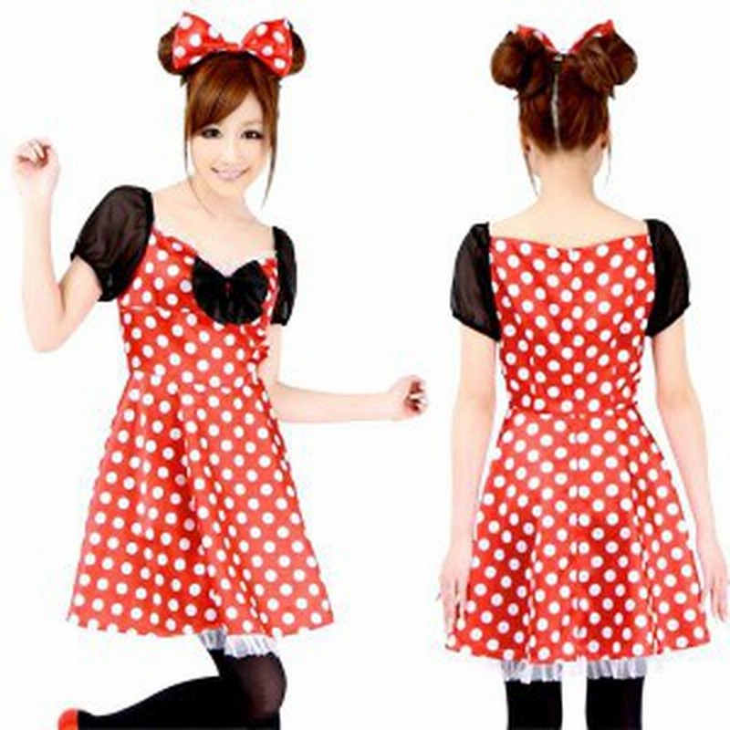即納 セール ハロウィン コスプレ 衣装 ディズニー ミニーマウス風 ワンピースドレス コスチューム ドットリボングラフィティ 仮装 通販 Lineポイント最大1 0 Get Lineショッピング