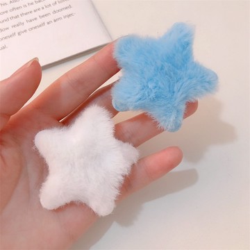 【𝐔.𝐉.𝐉】現貨✨ 軟萌毛絨髮夾 星星髮夾 毛絨髮夾 可愛髮夾 韓系髮夾 女生髮夾 兒童髮夾 髮飾 邊夾 瀏海夾