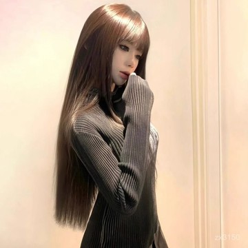 🐻‍假髮女長髮長直髮整頂全頭套式日常圓臉自然無痕甜美仿真假髮套