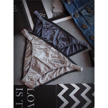 日系性感內褲女低腰可愛舒適純棉襠綢緞質感光面少女包臀三角褲頭