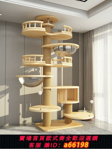 【台灣公司 可開發票】貓爬架通天柱飄窗不占地免打孔PVC貓窩樹一體頂天立地貓爬架多層