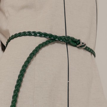 藤編-細皮帶-綠色