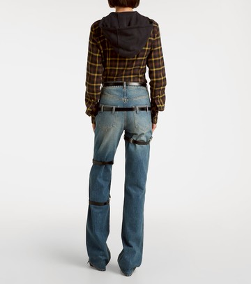 Coperni Leather-trimmed straight jeans