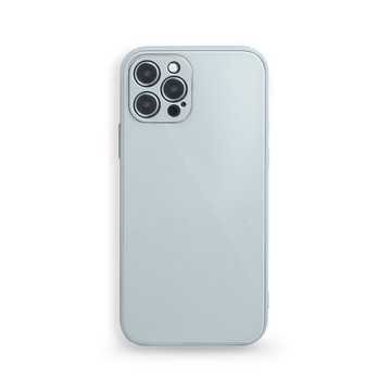 iPhone 14 Pro 殼 雅緻銀框液態矽膠玻璃殼 iPhone 14 Pro 手機殼 i14 Pro 保護殼 軟邊硬殼 /泥灰