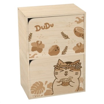 收納王妃 黃阿瑪 二層單色木櫃 椰子小花  42.5 x 29.5 x 60.5cm  淺木紋