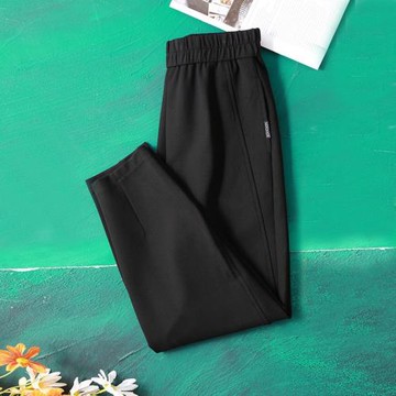 雅格斯曼春秋新款高腰寬松梨形身材顯瘦休閑褲子女九分蘿卜哈倫褲