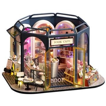 袖珍屋 【創彩】品閱咖啡館 Diy小屋首選  交換禮物 DIY手作 生日禮物 模型屋DIY小屋 玩具屋小夜燈