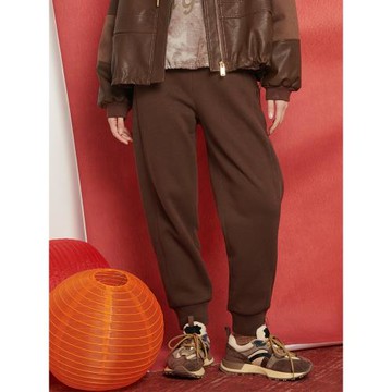 UGIZ商場同款2023年冬季新品韓版女裝加絨束腳抽繩衛褲UDPG861