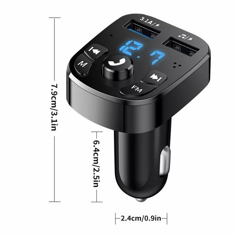 車 Mp3プレーヤー ワイヤレスfmトランスミッター Bluetooth 5 0 オーディオアダプター ハンズフリー デュアルusbポート 充電器 カ 通販 Lineポイント最大0 5 Get Lineショッピング
