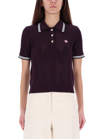 casablanca cotton knit polo shirt