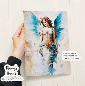 A4 海報 中世紀大天使加百列 守護神 復古風格 靈性 開運 水彩插畫藝術品
