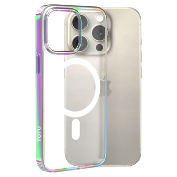 TOTU 拓途 晶炫系列 iPhone 15 Pro 雙材質防摔+掛繩孔+磁吸 手機保護殼  炫彩色