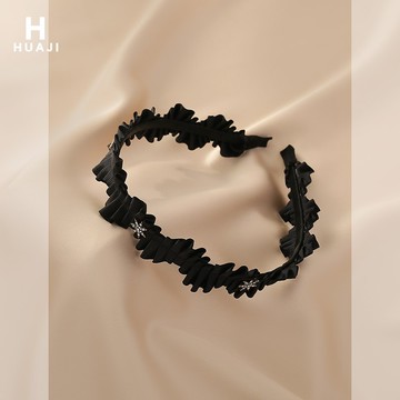 花跡褶皺波浪星星發箍復古法式氣質百搭發飾森系超仙木耳邊發卡女