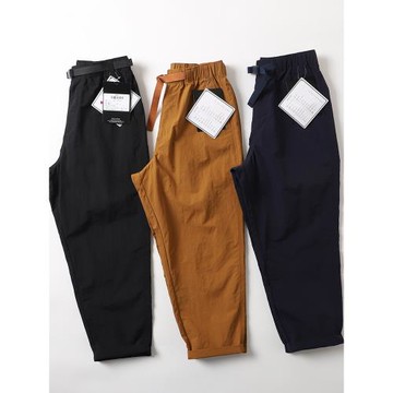 褲型帥山系戶外機能薄款速干仿潑水休閑褲男寬松錐形蘿卜褲長褲潮