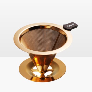 【樂天精選】Hero咖啡濾網滴漏式過濾網不銹鋼過濾網1-2人份家用超細加密便攜