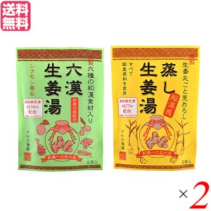 生姜湯 しょうが湯 生姜 六漢生姜湯 蒸し生姜湯 ２種セット×２ イトク食品 送料無料