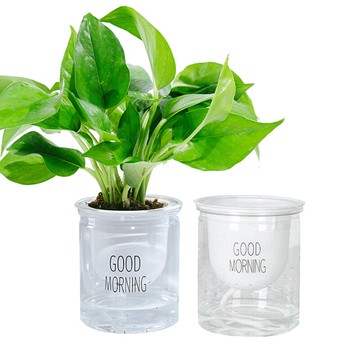 懶人花盆多肉植物花盆透明花盆棉繩自動吸水花盆可視窗口花盆免澆水室內盆栽蓄水花盆 H0407 台灣樂天市場