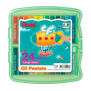 Pentel 飛龍 GHTP PP盒 24色特大粉蠟筆 /盒〖GHTP-24〗