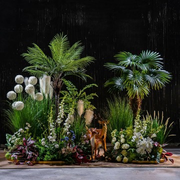 仿真植物 綠植造景 仿真綠植 免運 開立發票 戶外露營風仿真綠植造景組合燒烤店餐廳櫥窗裝飾樓梯拐角假樹擺件