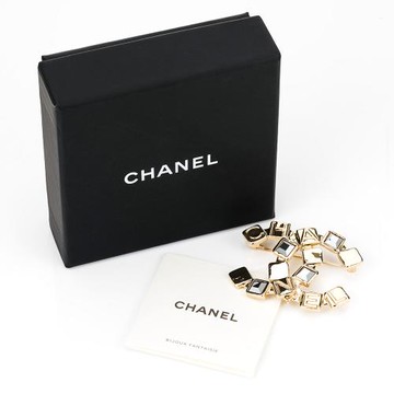 Chanel 雙C胸針(金/雙C排滿小方格造型)