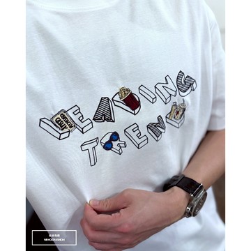 『老爺有喜』重磅斜紋墨鏡R短T(NOF2503N5053)-白