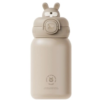zoyzoii 茁伊 森林系列 E8兒童保溫杯  乖巧暴牙兔 棕灰色  450ml  1個