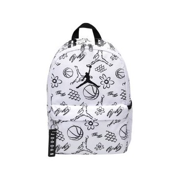 Nike 小後背包 Air Jordan Mini 兒童包 書包 白 塗鴉 包包 喬丹 JD2533027TD-004