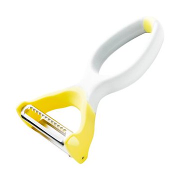 《GHIDINI》2in1Y型刨絲削皮器-鵝黃-- 刨絲刀 蔬果刨皮刀 去皮刀 果皮削皮器