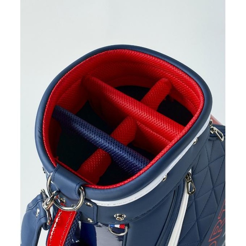 美品 le coq sportif ルコック ゴルフバッグ キャディバッグ 赤 le coq sportif GOLF ルコックスポルティフ ゴルフ 軽量2.8kg