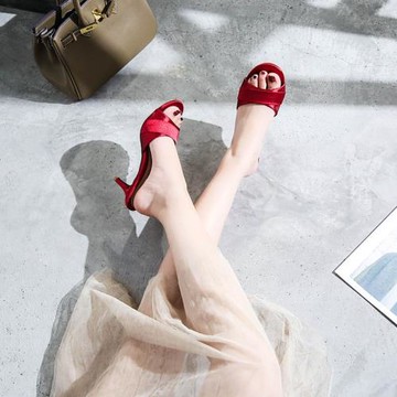 拖鞋2025夏季高跟細跟宴會涼拖性感試衣間拖鞋41 42 43大碼涼鞋