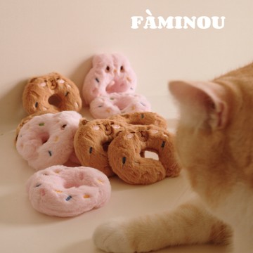 FÀMINOU．Donati甜甜圈手環玩具 響紙玩具 狗狗玩具 貓咪寵物玩具 寵物玩具 寵物絨毛玩具
