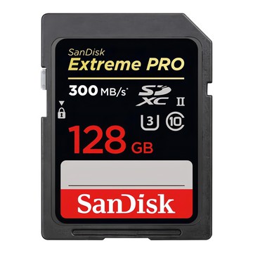 SanDisk 晟碟 Extreme Pro SDXC 300MB/s R 260MB/s W V90記憶卡  128GB  1個