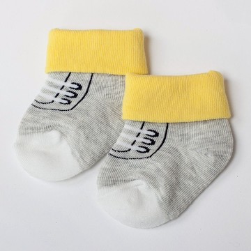 2雙入-童趣撞色步鞋嬰兒襪(MIT零線頭超安心)-太陽黃l青草綠