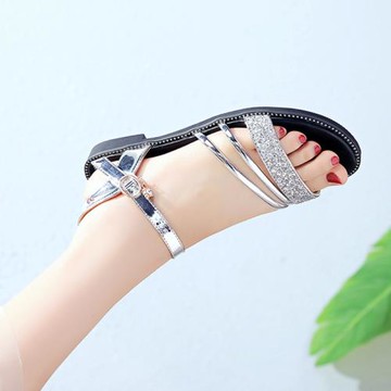 女童涼鞋軟底2025新款夏季小女孩平底公主鞋中大童網紅兒童羅馬鞋