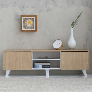 decofurniture 新 達比 電視櫃 1200 附門款  320mm  原木色