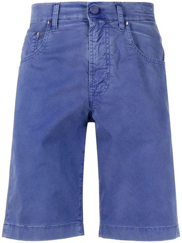 Jacob Cohën - handkerchief-detailed denim shorts - men - Cotton/Elastane - 34 - Blue