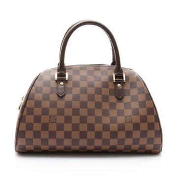 LOUIS VUITTON LV 路易威登 棕色 棋盤格帆布 Ribera MM 手提包 N41434 【二手名牌BRAND OFF】