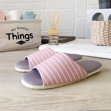 舒活布拖條紋褐粉M（26）