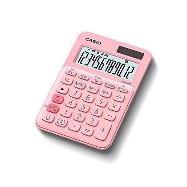 3個セット カシオ MW-C20C-PK-N ペールピンク カラフル電卓 12桁 CASIO