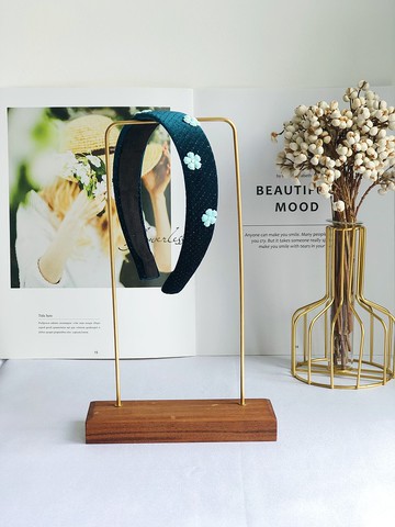 原創墨綠色小花朵髮箍